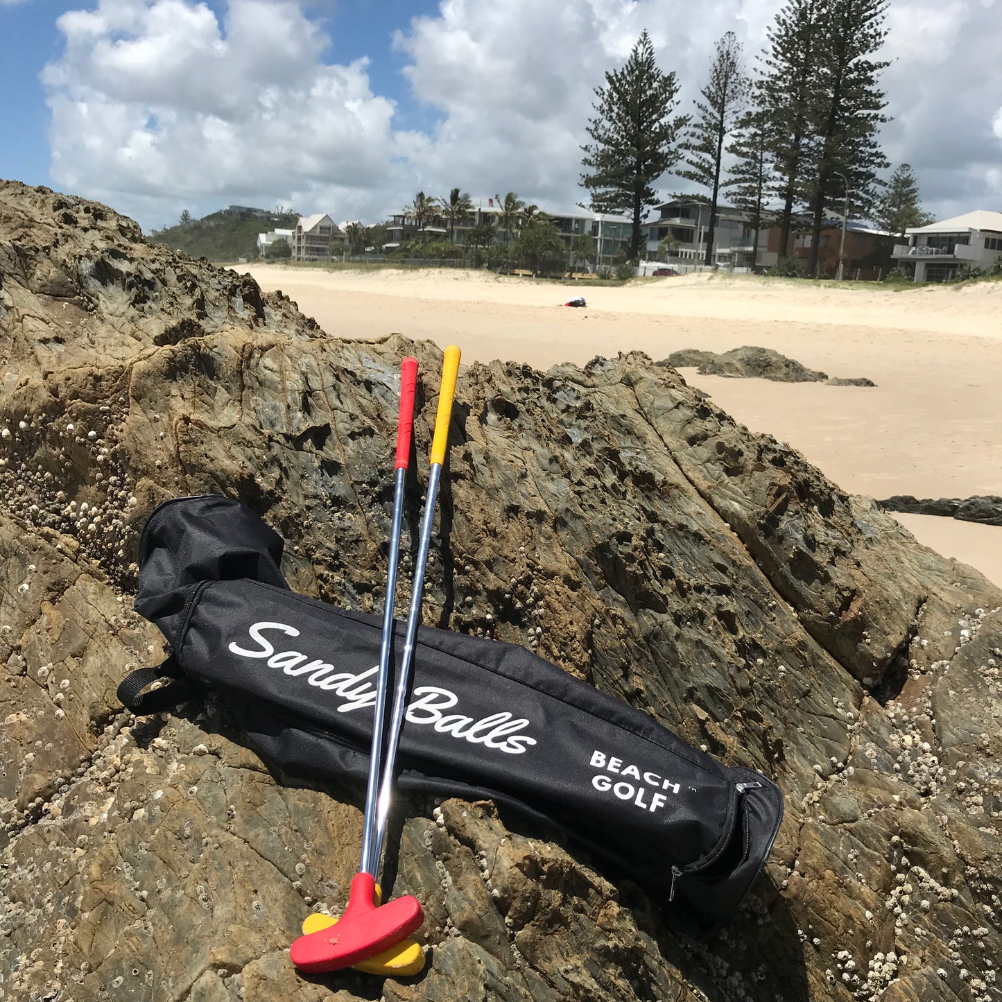 Sandy Balls Beach Golf kit PLUS an extra set of putters